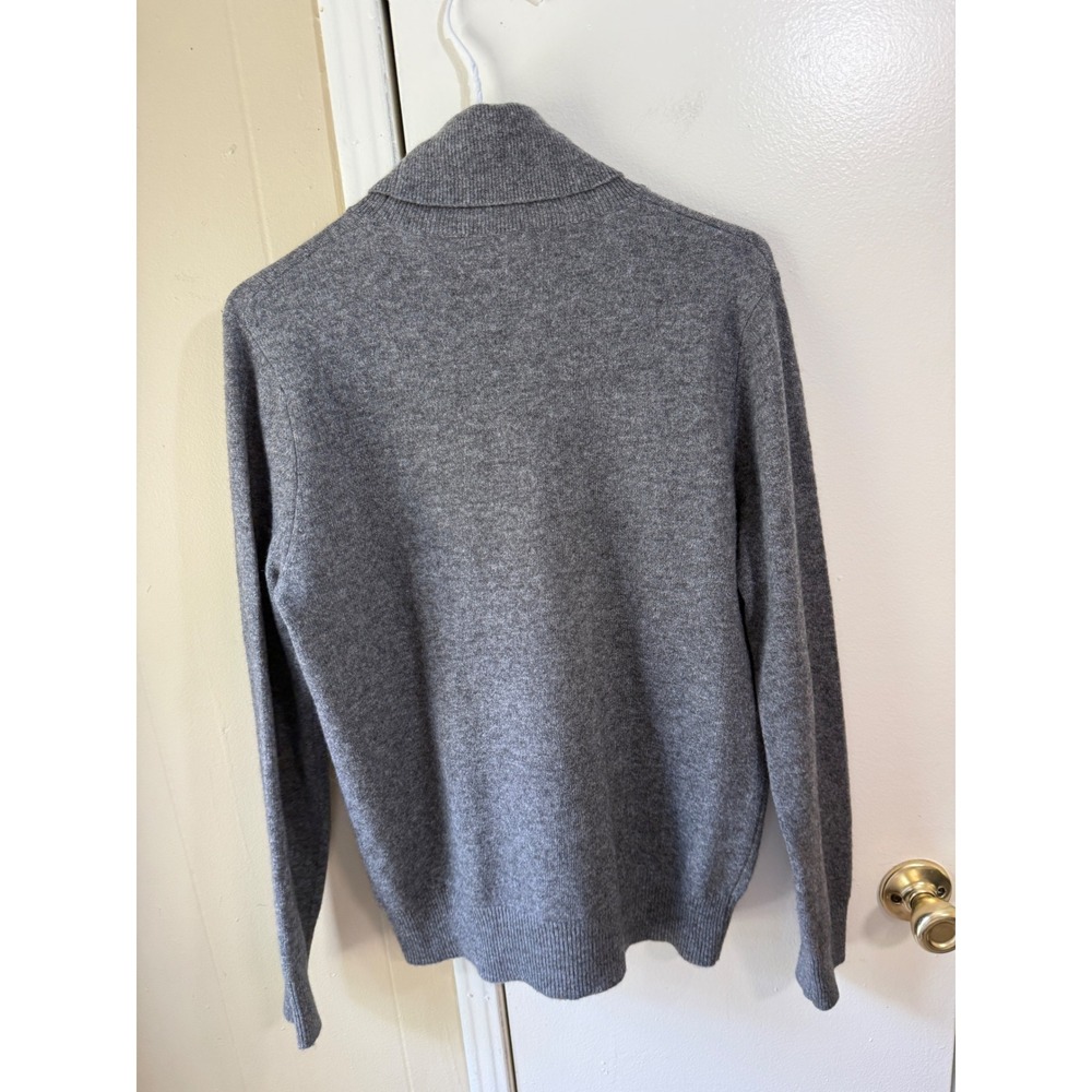 Neiman Marcus 100% Cashmere Sweater L Gray Turtleneck Quiet Luxury Classic - Picture 8 of 14